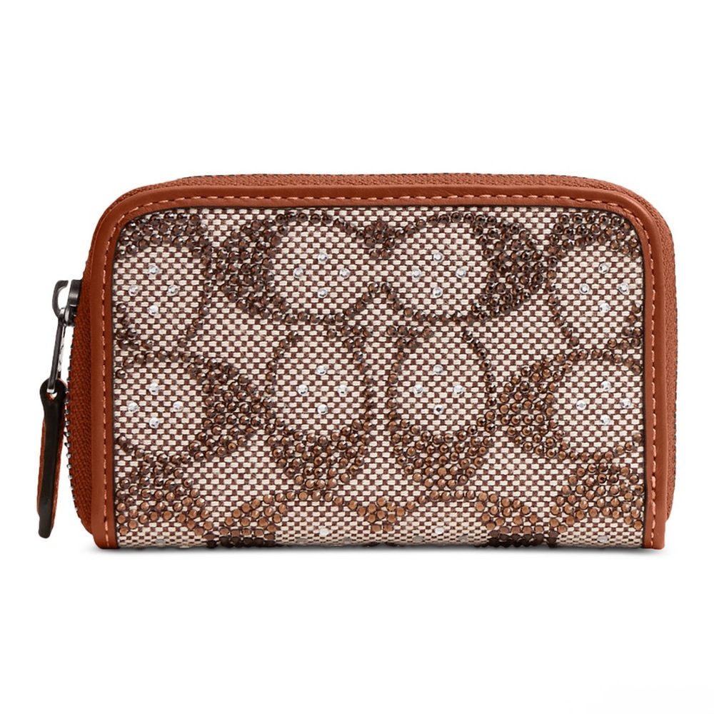 Coach Brown Signature Zip Wallet
